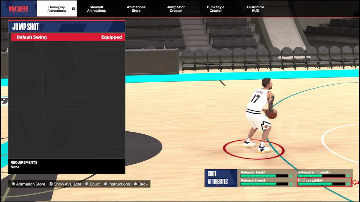 Stabilité du timing Nba 2k24