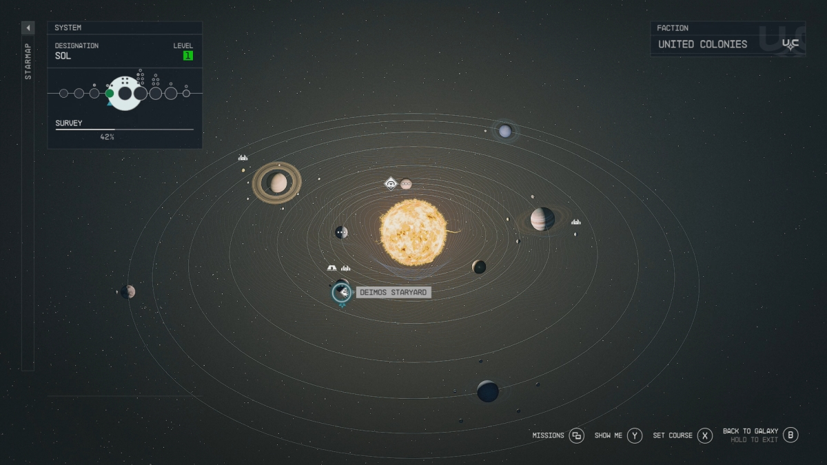 Starfield Deimos Stayard sur Starmap
