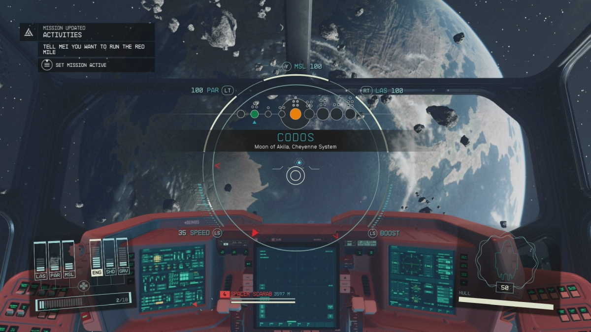 Starfield en fuite Voyage rapide vers Codos Moon Of Akila