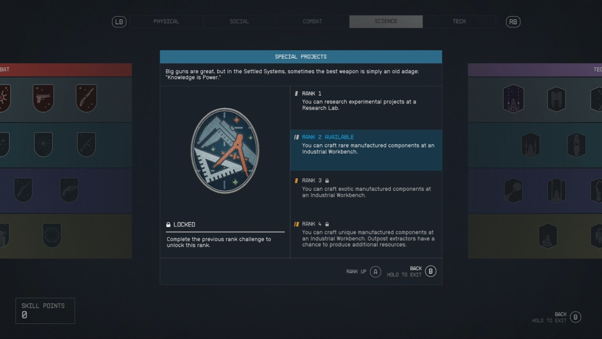 Starfield : Ce que fait la compétence projets spéciaux