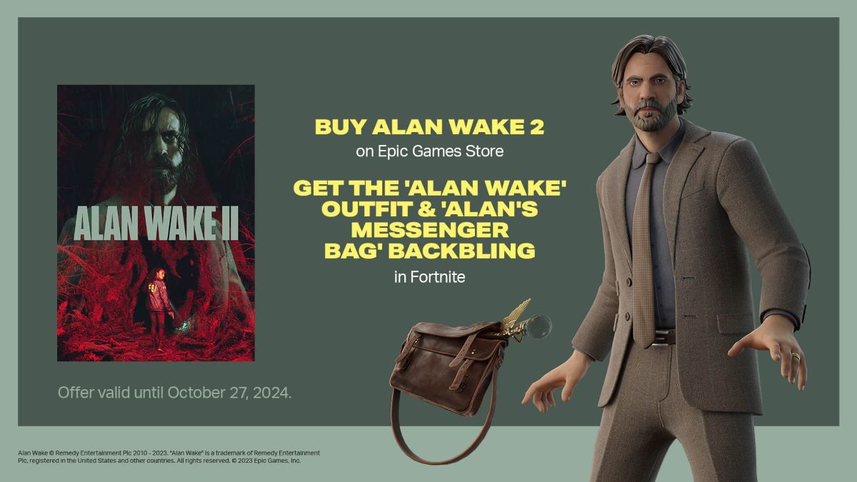 Image promotionnelle de la collaboration Alan Wake 2 X Fortnite