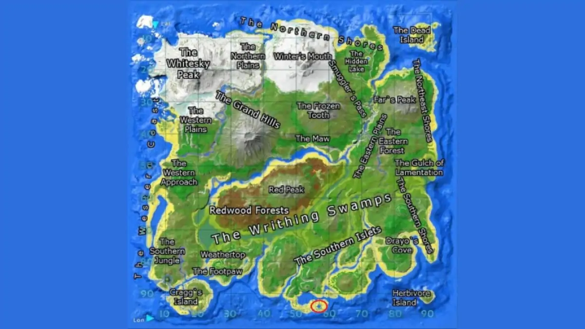 Ark Survival a remonté la carte de l'île Les îlots du sud Stonehenge