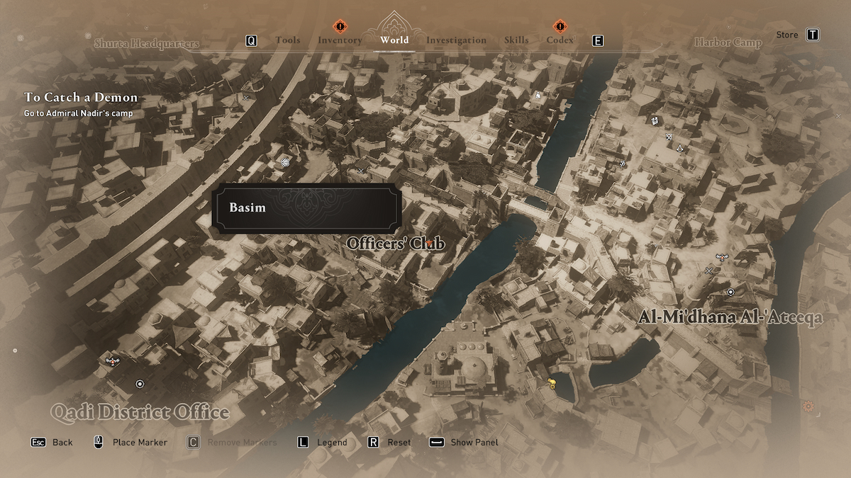 Emplacement du club des officiers d'Assassin's Creed Mirage