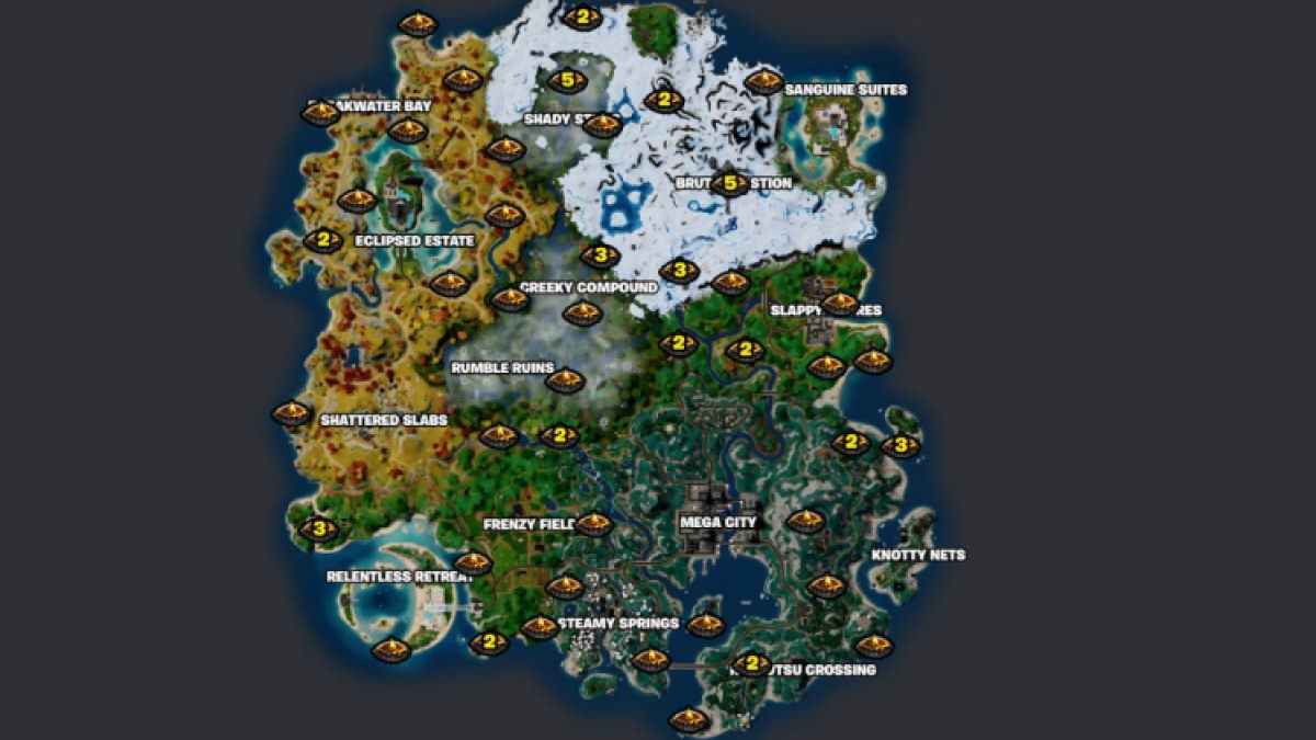 Feux de camp de la carte du monde Fortnite