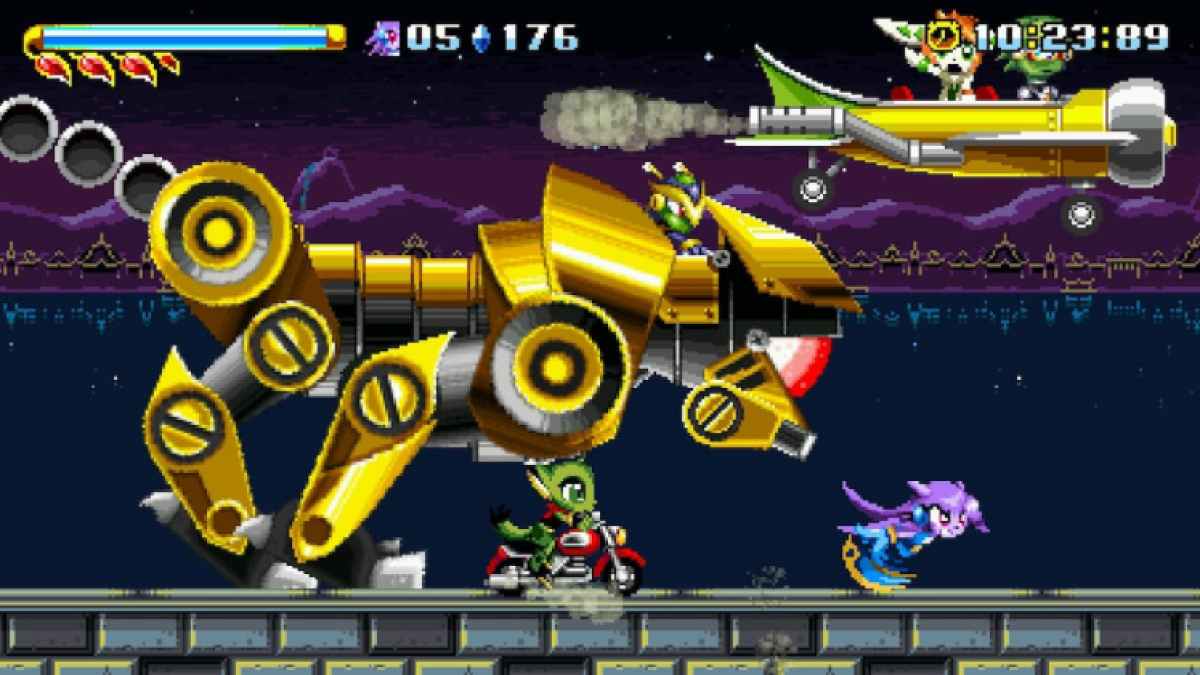 Les personnages de Freedom Planet courent à droite