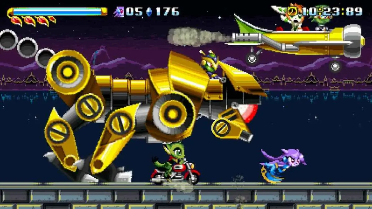 Les personnages de Freedom Planet courent à droite
