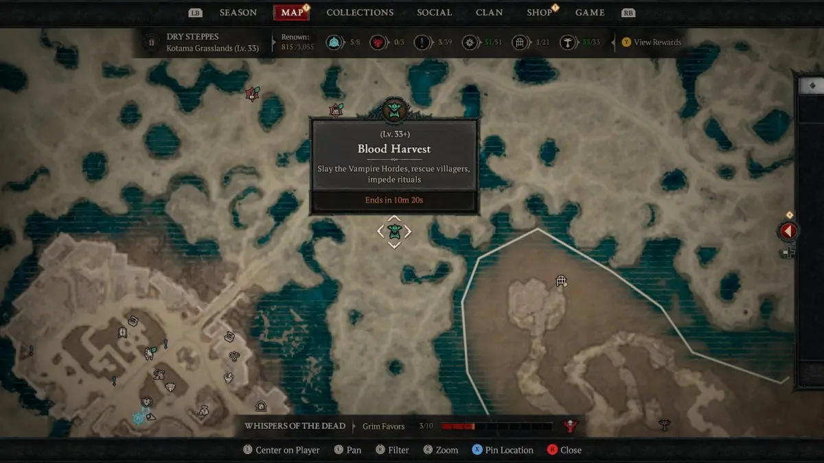 Comment terminer la bataille de la peur et de la foi dans Diablo 4 Saison 2 Blood Harvest 1