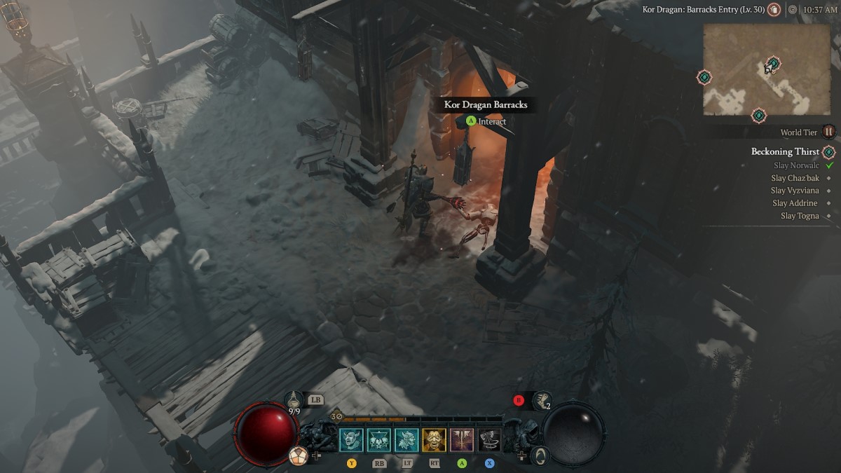 Comment terminer Beckoning Thirst dans Diablo 4 Saison 2 Kor Dragan Barracks