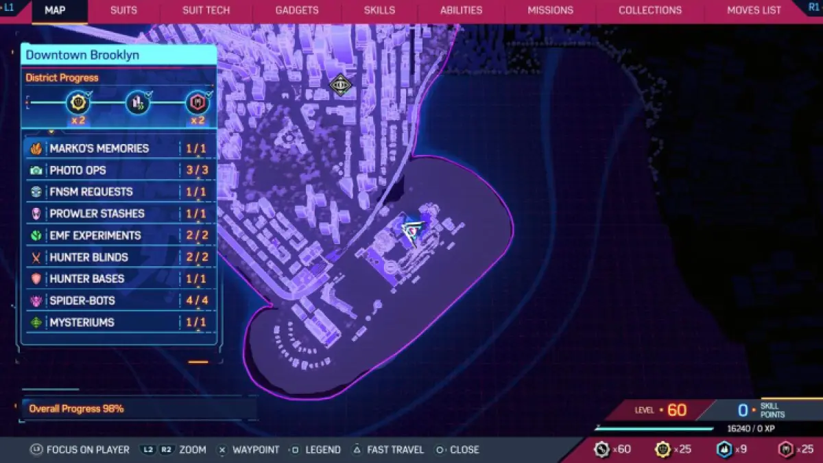 Emplacement de la scène Dazzle de Marvel's Spider Man 2