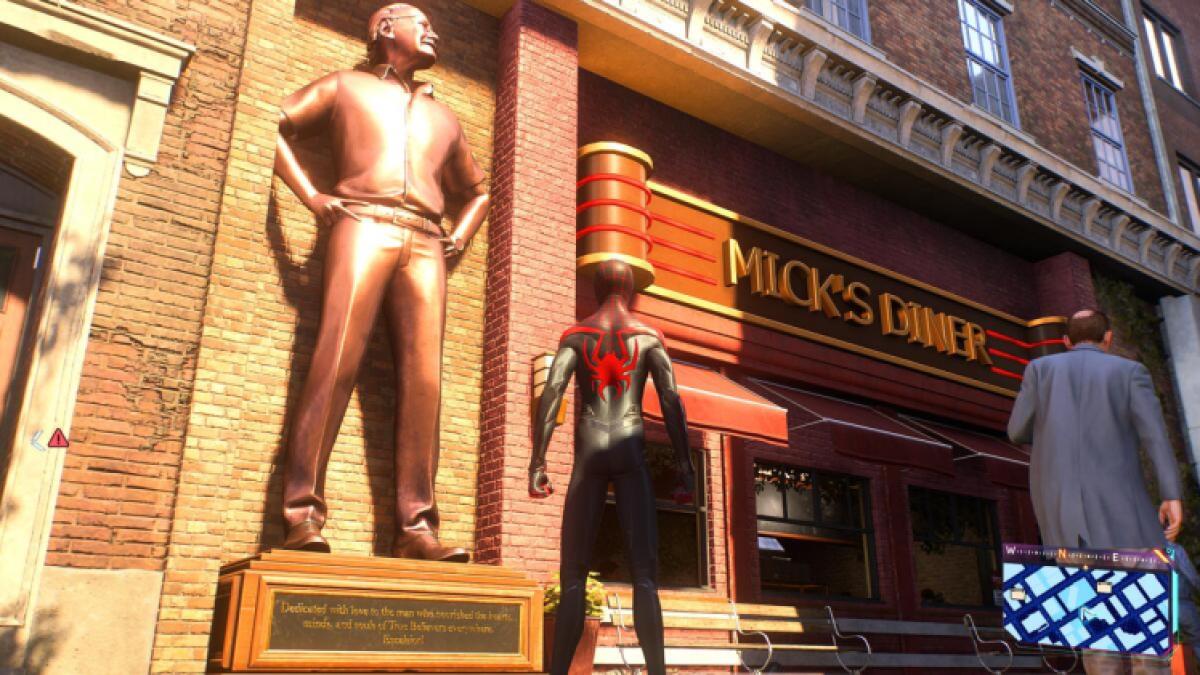 Statue de Stan Lee de Marvel's Spider Man 2