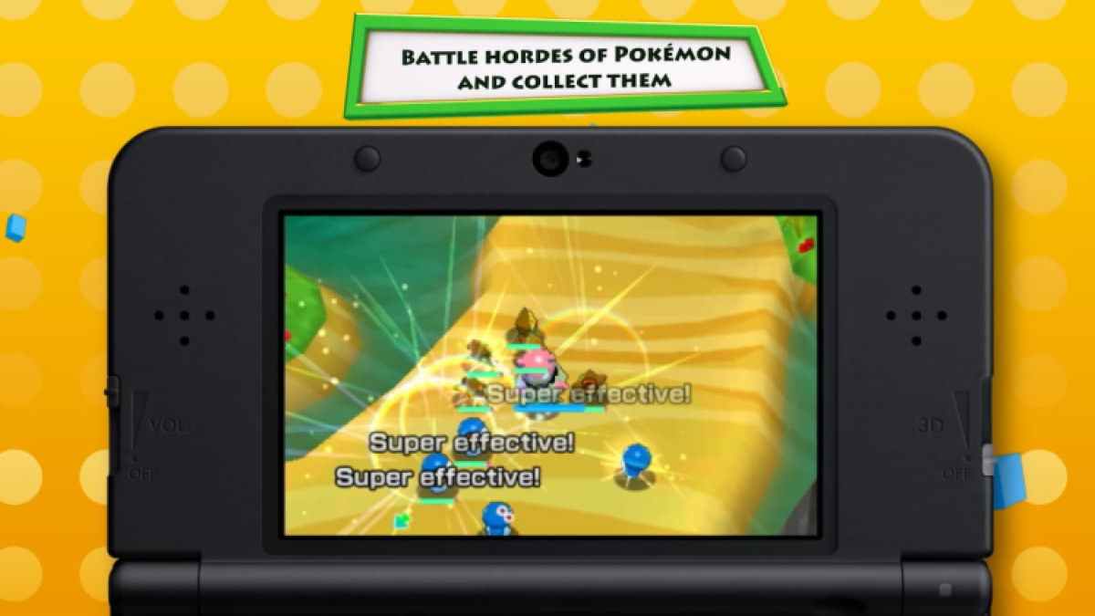 Pokémon Rumble World attaquant un tas de gommages