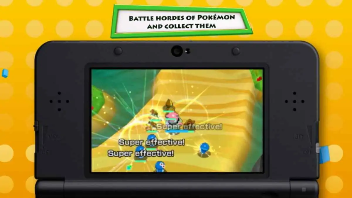 Pokémon Rumble World attaquant un tas de gommages