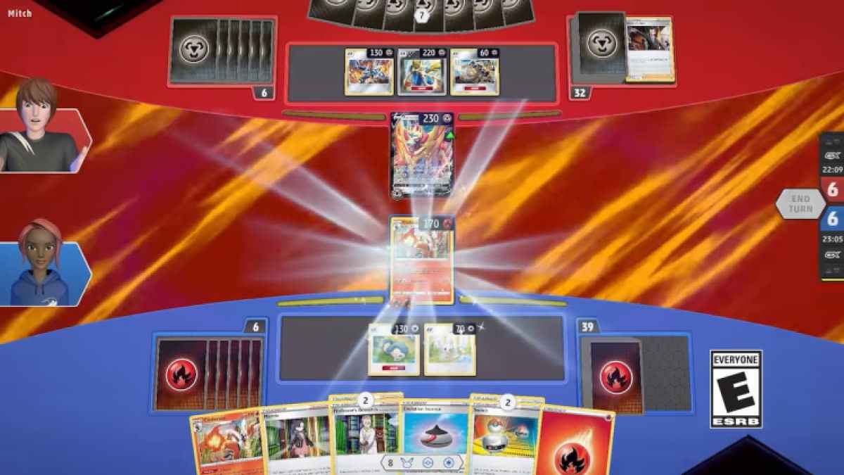 Joueur de jeu de cartes à collectionner Pokémon dominant avec le type Feu