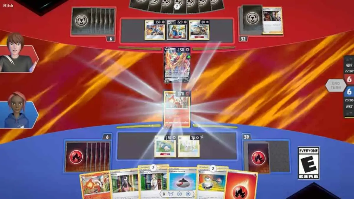 Joueur de jeu de cartes à collectionner Pokémon dominant avec le type Feu