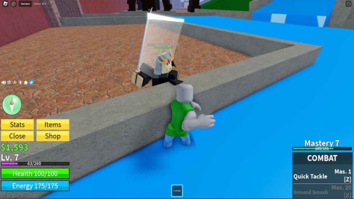 Combattre un pirate de galère dans Blox Fruits