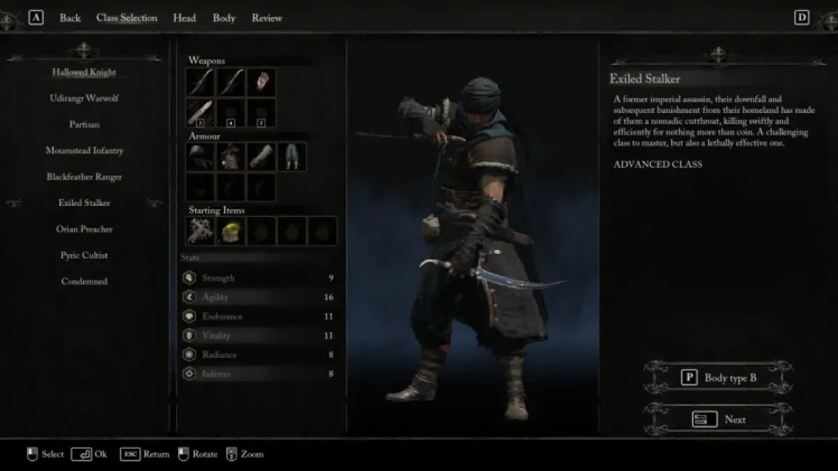 Quelle classe de départ devriez-vous choisir dans Lords Of The Fallen Exiled Stalker