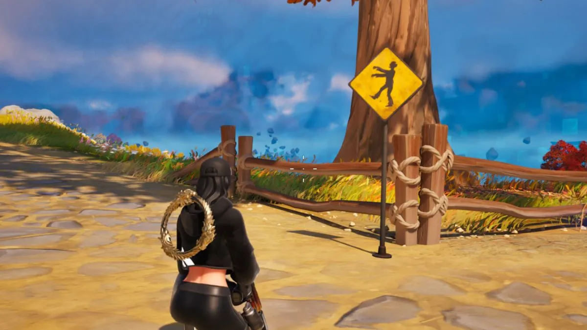 Panneau de signalisation des zombies dans Fortnite