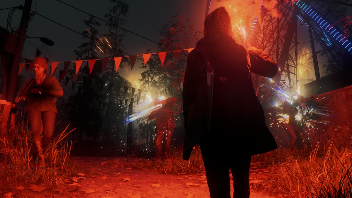 Alan Wake 2 Saga utilisant une fusée éclairante