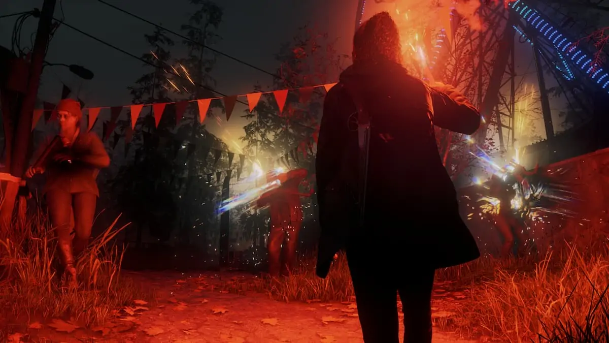 Alan Wake 2 Saga utilisant une fusée éclairante