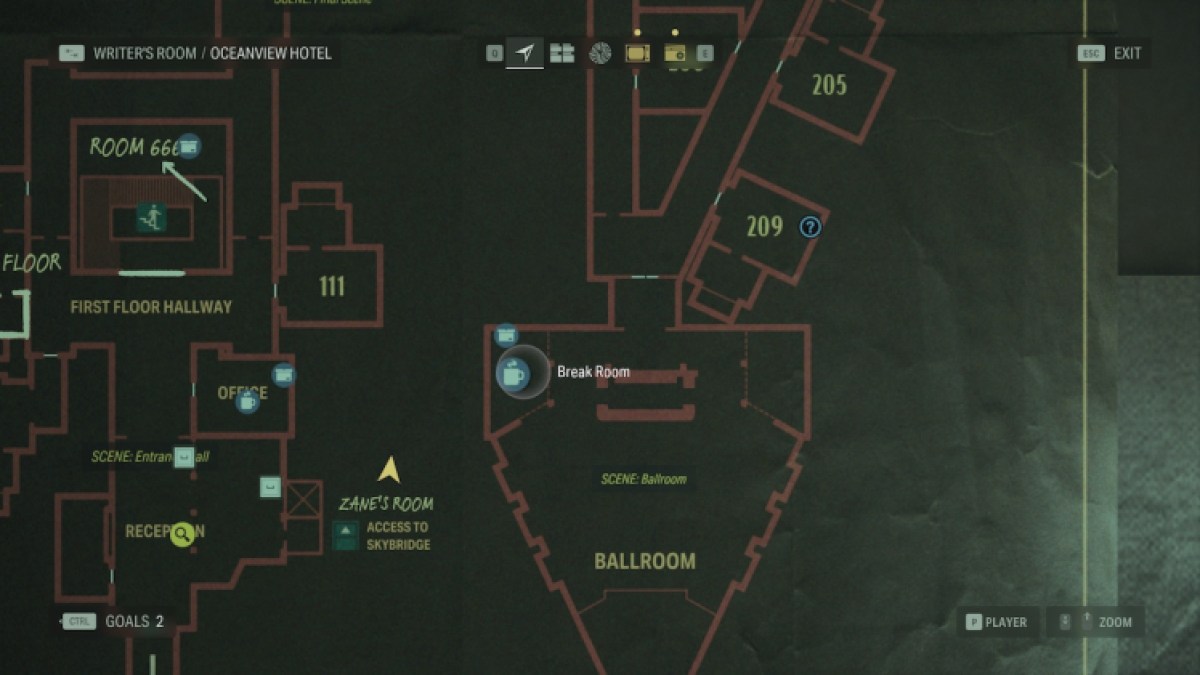 Alan Wake 2 Où trouver la clé de la chambre 101 dans le plan de l'hôtel Oceanview