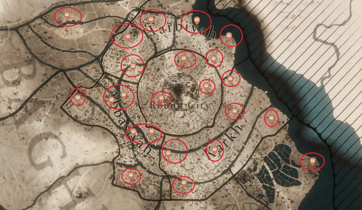 Coffre à butin Assassins Creed Mirage dans le centre et le sud de Bagdad1