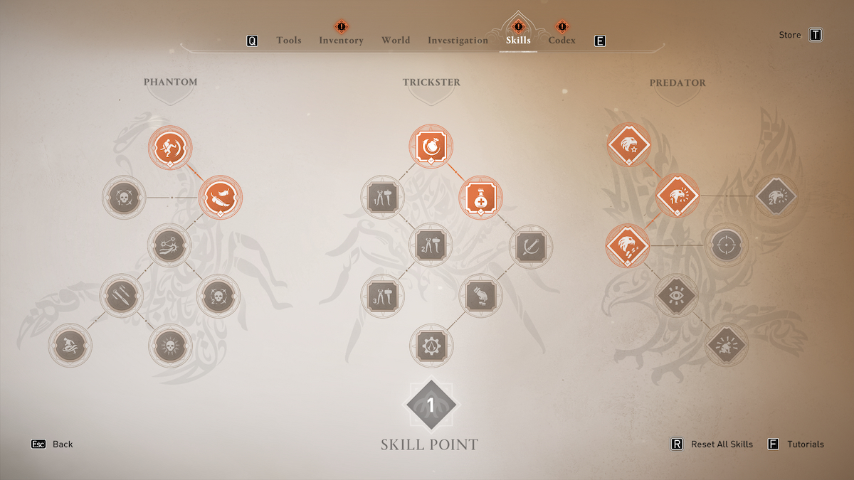 Arbre de compétences Assassins Creed