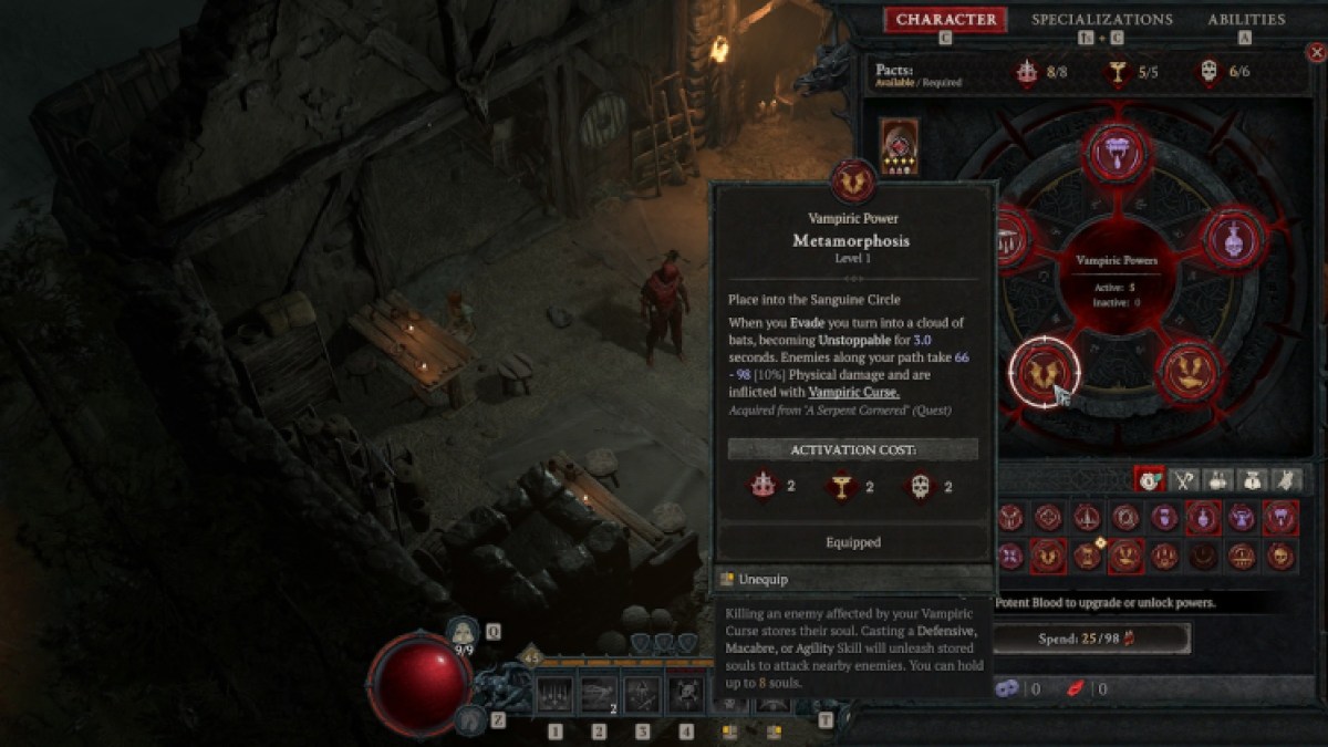 Meilleurs pouvoirs vampiriques pour les voleurs dans les pactes classés de Diablo 4