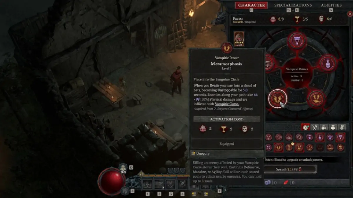 Meilleurs pouvoirs vampiriques pour les voleurs dans les pactes classés de Diablo 4