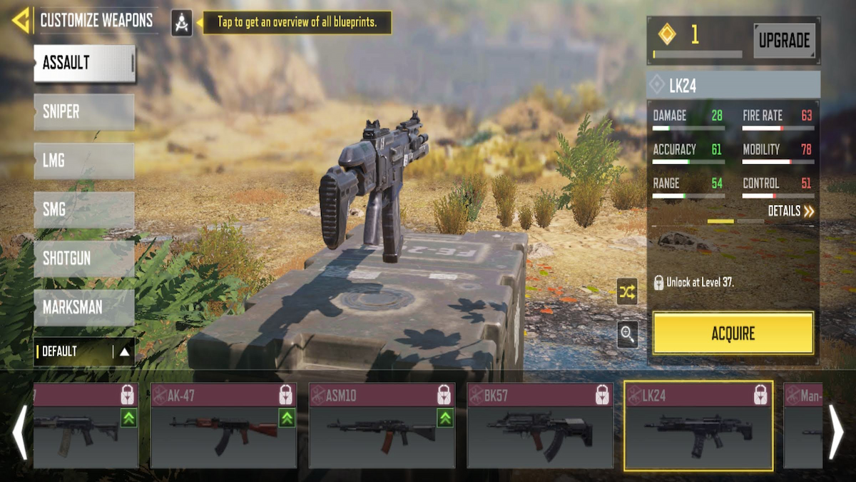 Meilleurs fusils d'assaut dans Call of Duty Mobile.