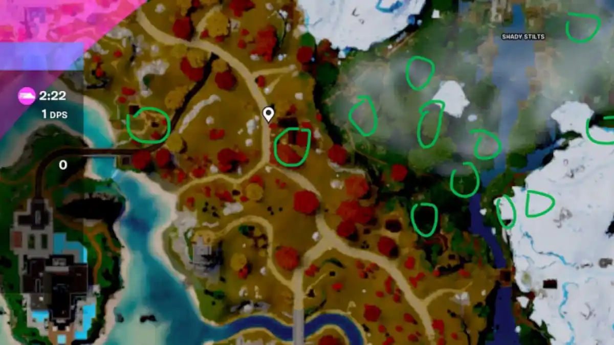 Carte Fortnite avec emplacements Dirtbike