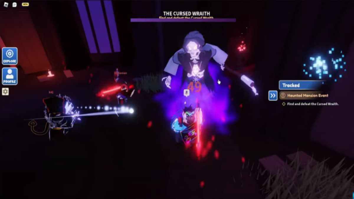 Combat de boss maudit Wraith Roblox