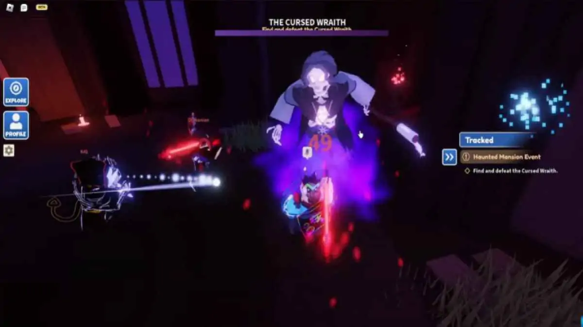 Combat de boss maudit Wraith Roblox