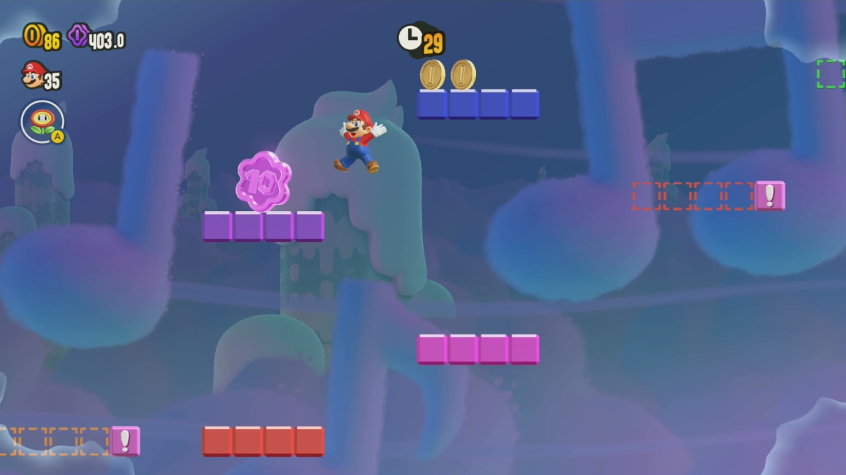 Super Mario Bros. Wonder : Fluff-puff Peaks - le jeu Jump ! Sautez ! Jump !