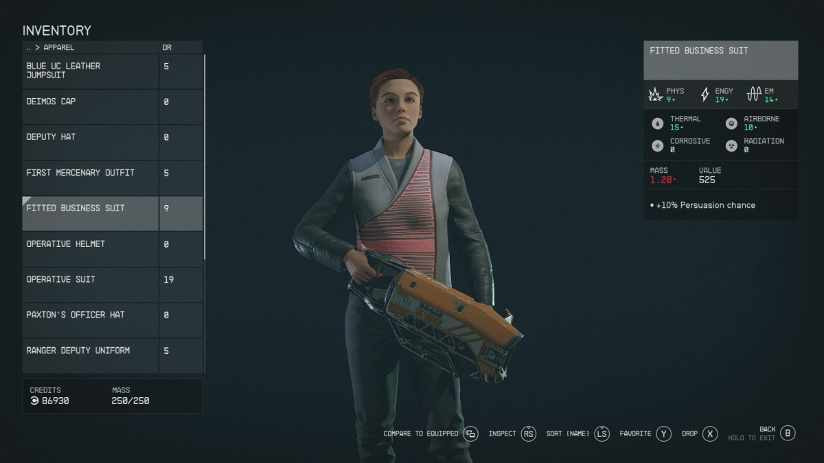 Costume d'affaires ajusté Starfield