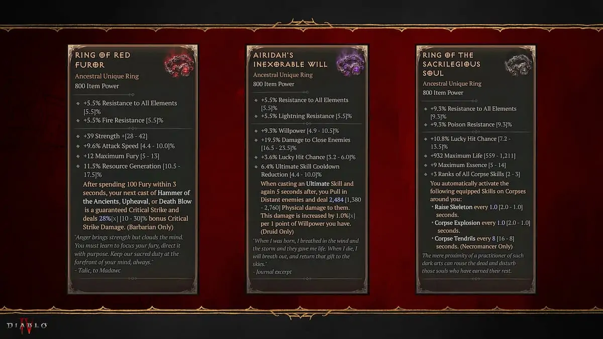 Diablo 4 : Comment obtenir l'anneau de l'âme sacrilège