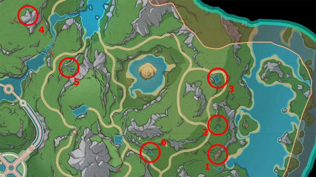 Tous les emplacements des branches de Foggy Forest