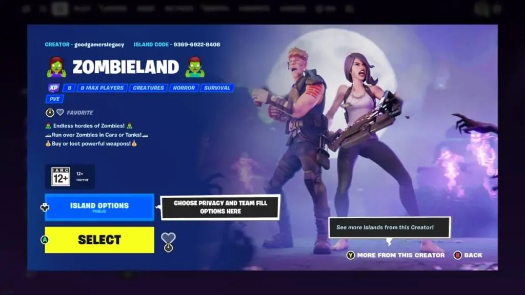 Carte Fortnite Zombieland