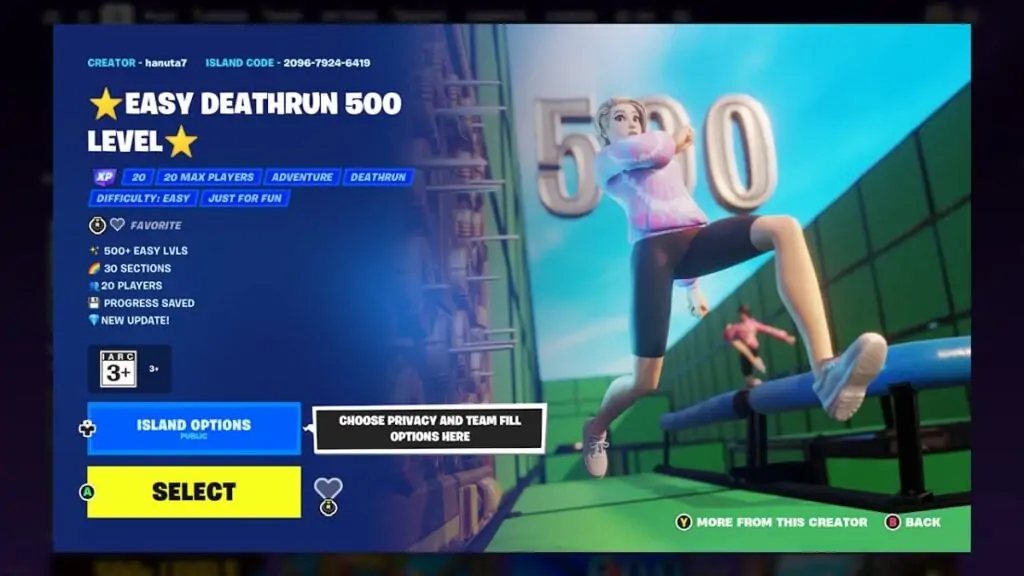 Niveau Deathrun 500 facile