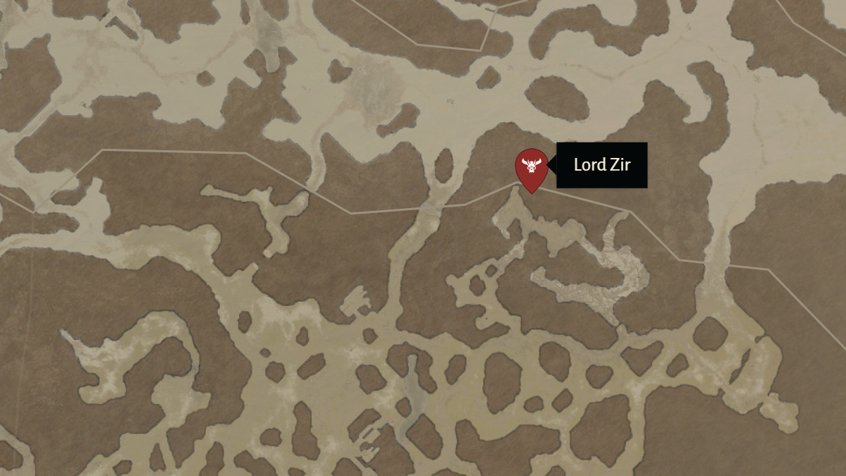 Emplacement du Seigneur Zir du mur sans couvercle de Diablo 4