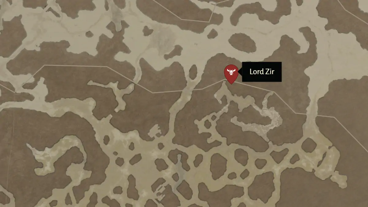 Emplacement du Seigneur Zir du mur sans couvercle de Diablo 4
