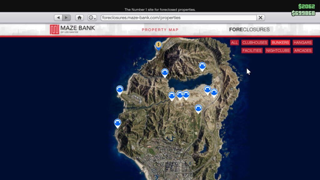 Carte des bunkers