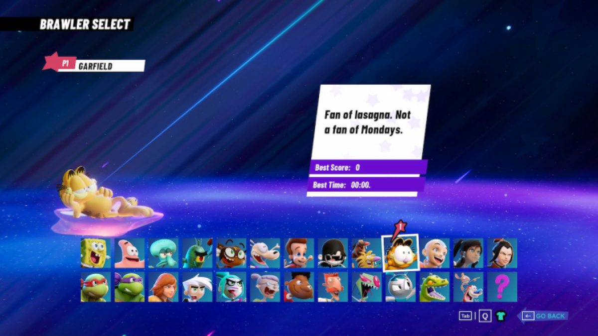 Garfield Nickelodeon All Star Brawl 2