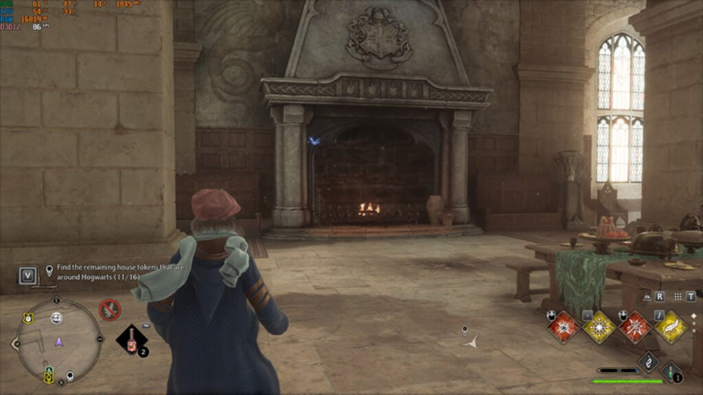 Une cheminée dans le RPG Harry Potter de Warner Bros. Games