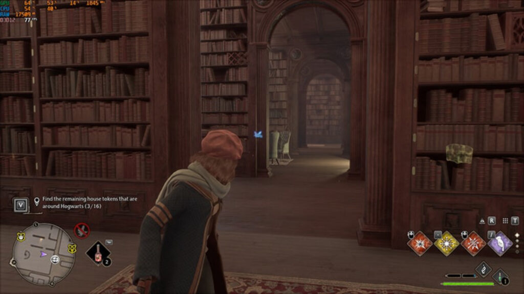 La bibliothèque dans la quête Daedalian Key dans Hogwarts Legacy