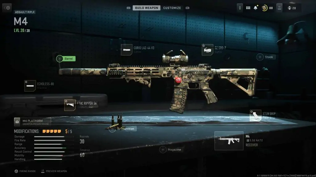 M4 Warzone 2 Gunsmith