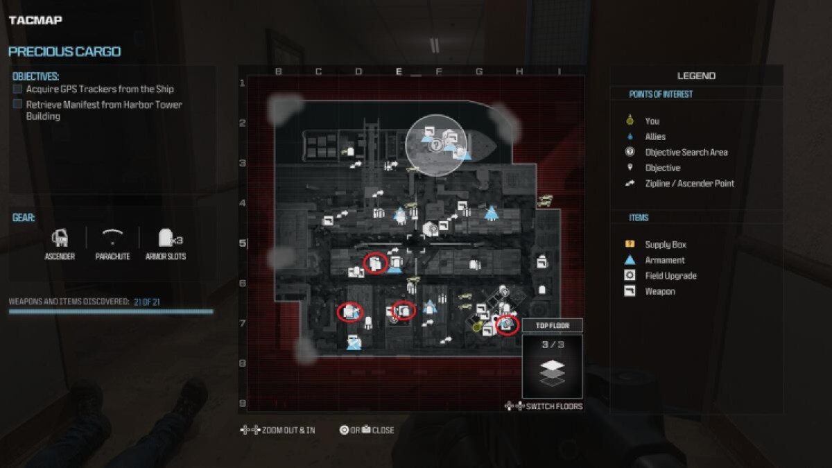 Modern Warfare 3 Precious Cargo Tous les emplacements de mise à niveau sur le terrain