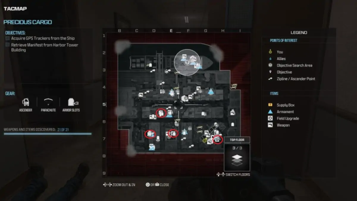 Modern Warfare 3 Precious Cargo Tous les emplacements de mise à niveau sur le terrain