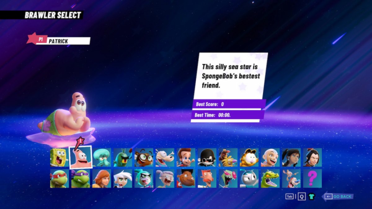 Patrick Nickelodeon All Star Brawl 2