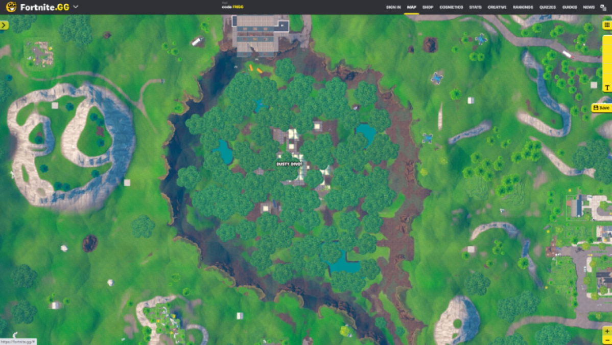 Meilleurs spots de butin dans Fortnite OG Divot