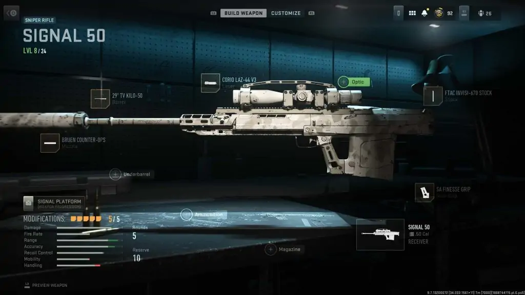 Signal 50 Warzone 2 Gunsmith